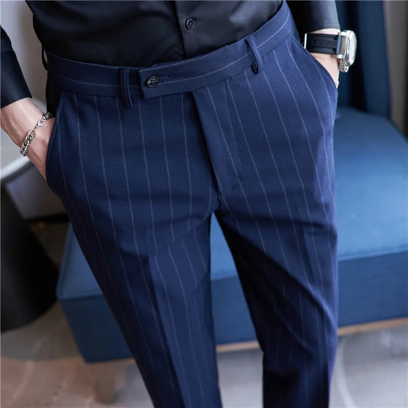 Pinstripe Suit Trousers for Men Valmont